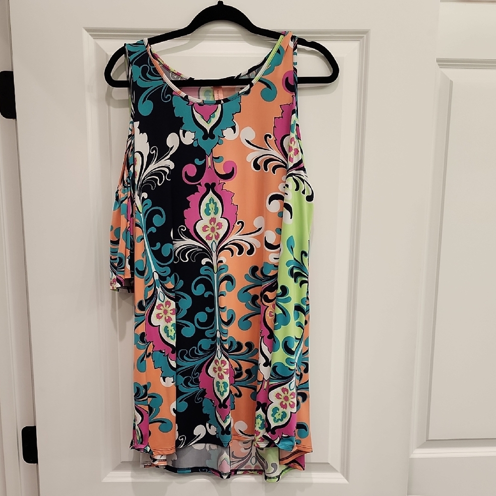 NWOT XL‎ Honeyme Multicolor Floral Tunic